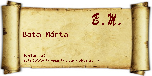 Bata Márta névjegykártya